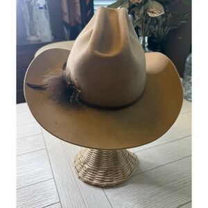 COKER Cowboy Western VTG Hat 7X BEAVER Tan Beige Brown Sz 7 1/8. Classic Rodeo